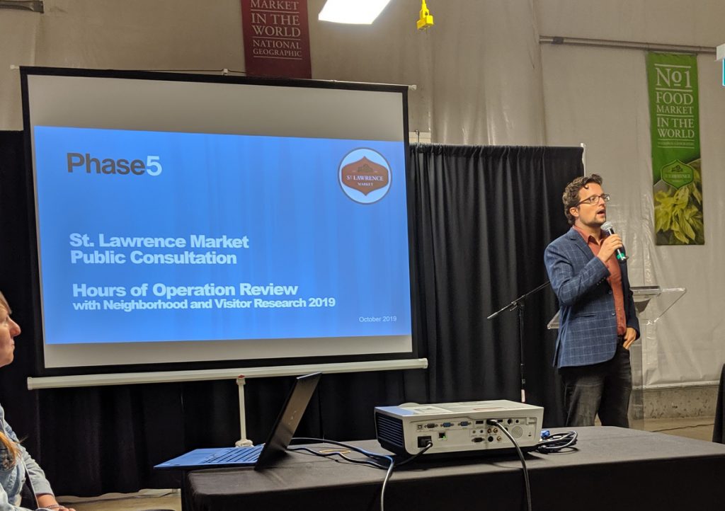 Phase 5 presenting to St. Lawrence Market